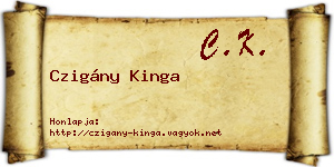 Czigány Kinga névjegykártya