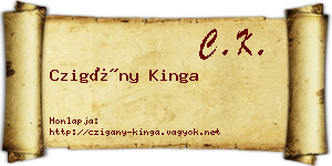 Czigány Kinga névjegykártya